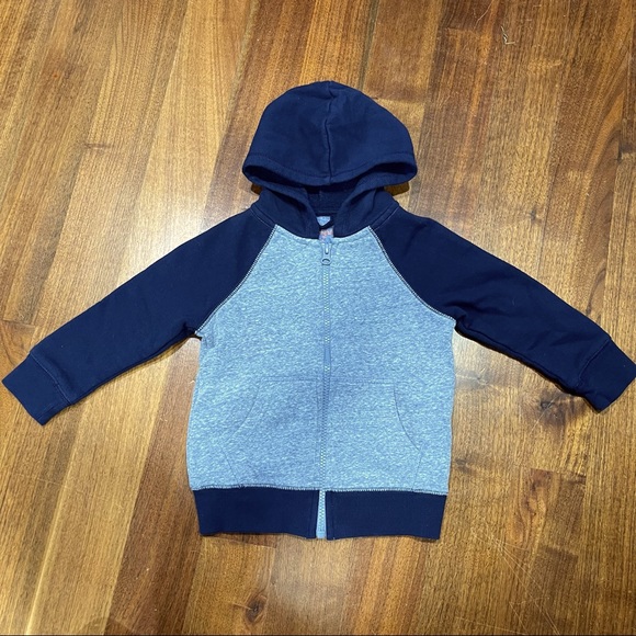 Zip Hoodie Blue and Gray Boys 2T - Picture 1 of 6